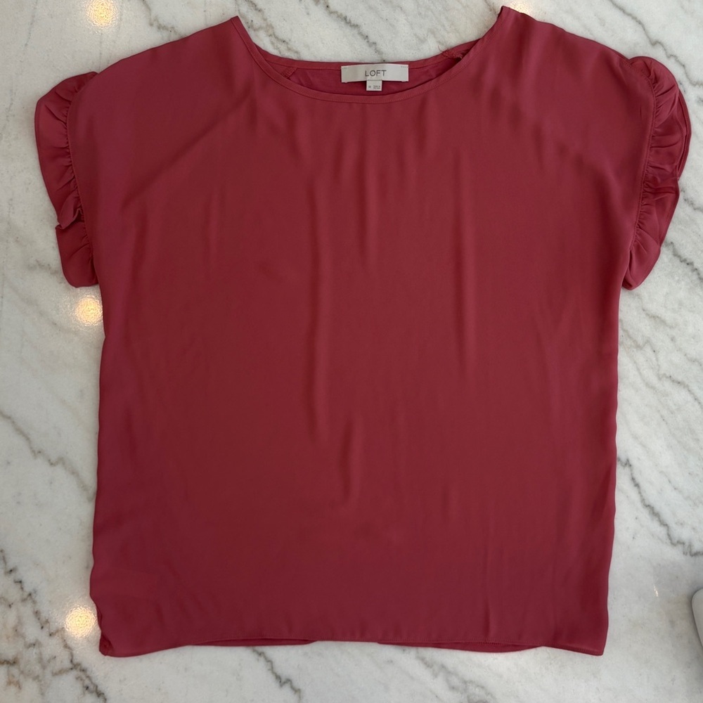 3/$15 LOFT Women's Rose Ruffle Sleeve Blouse